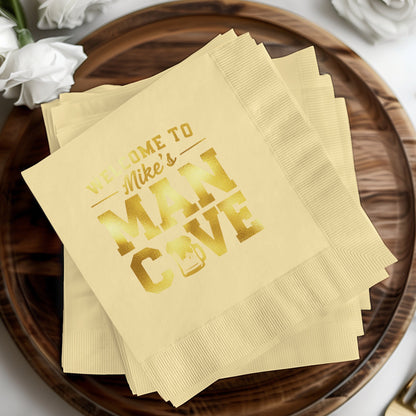 Welcome to Mike's Man Cave Personalized Napkin product