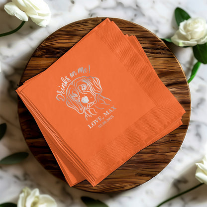 Drinks on Me Personalized Napkins Product
