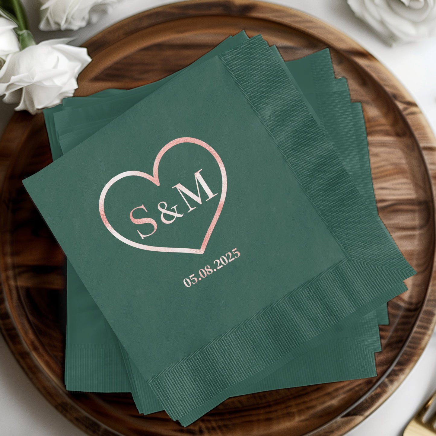 Personalized Wedding Date and Initials Napkin product