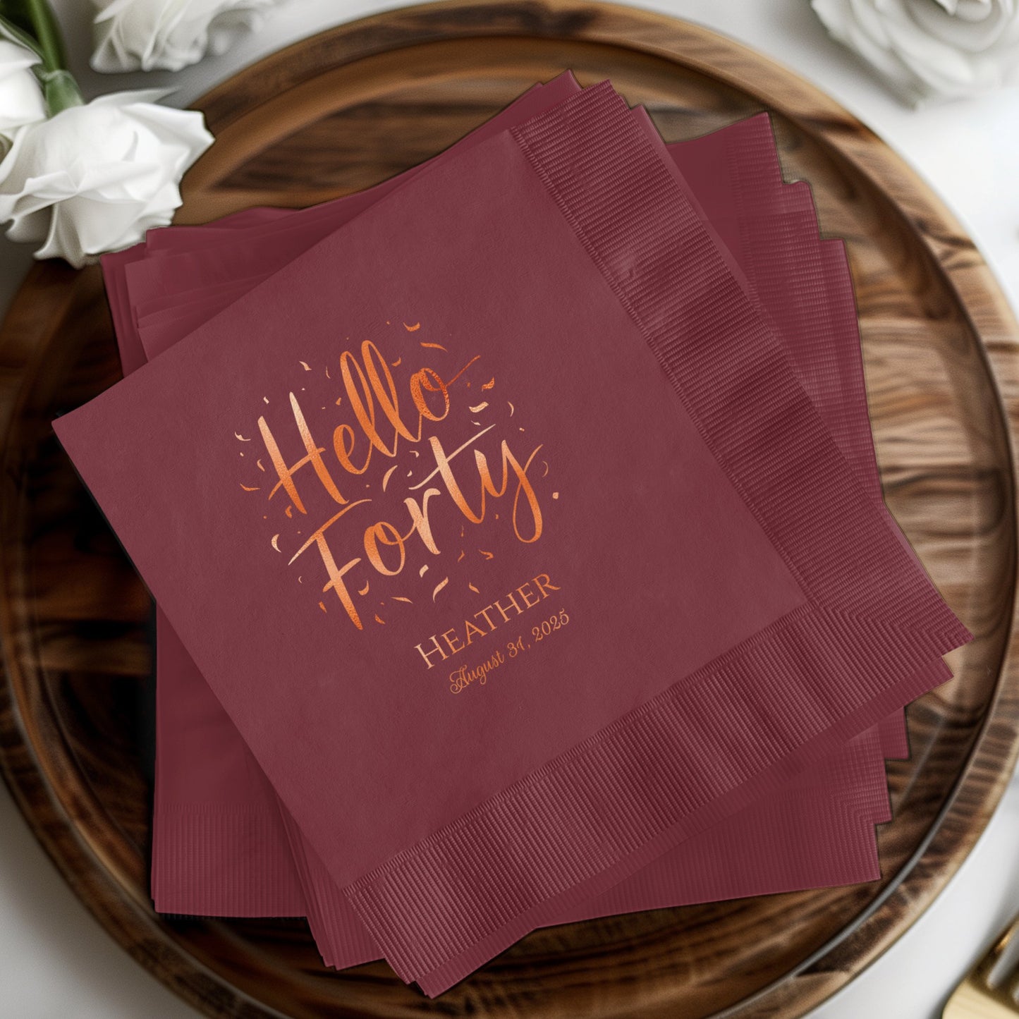 Hello Forty Heather August 31 2023 Napkin product