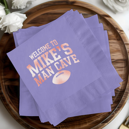 Welcome to Mike's Man Cave Football Napkins product type