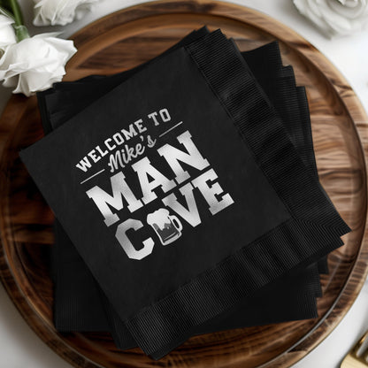 Welcome to Mike's Man Cave Black Napkins product