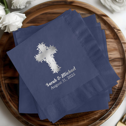 Personalized Wedding Date and Names Napkin product type