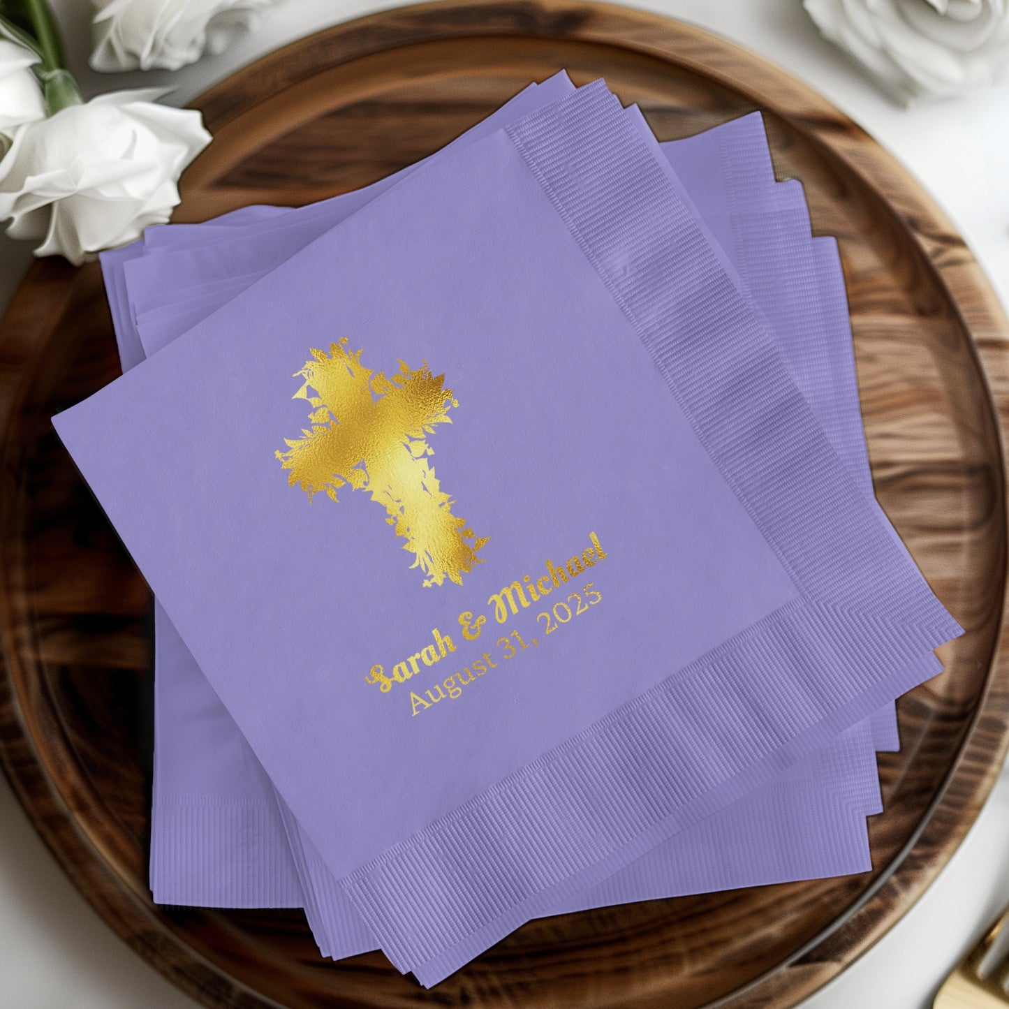 Personalized Religious Cross Design Event Napkins product