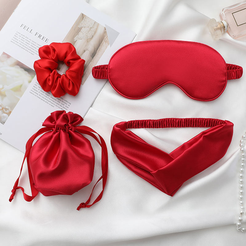 Vierteiliges Augenmasken-Set aus Kunstseide