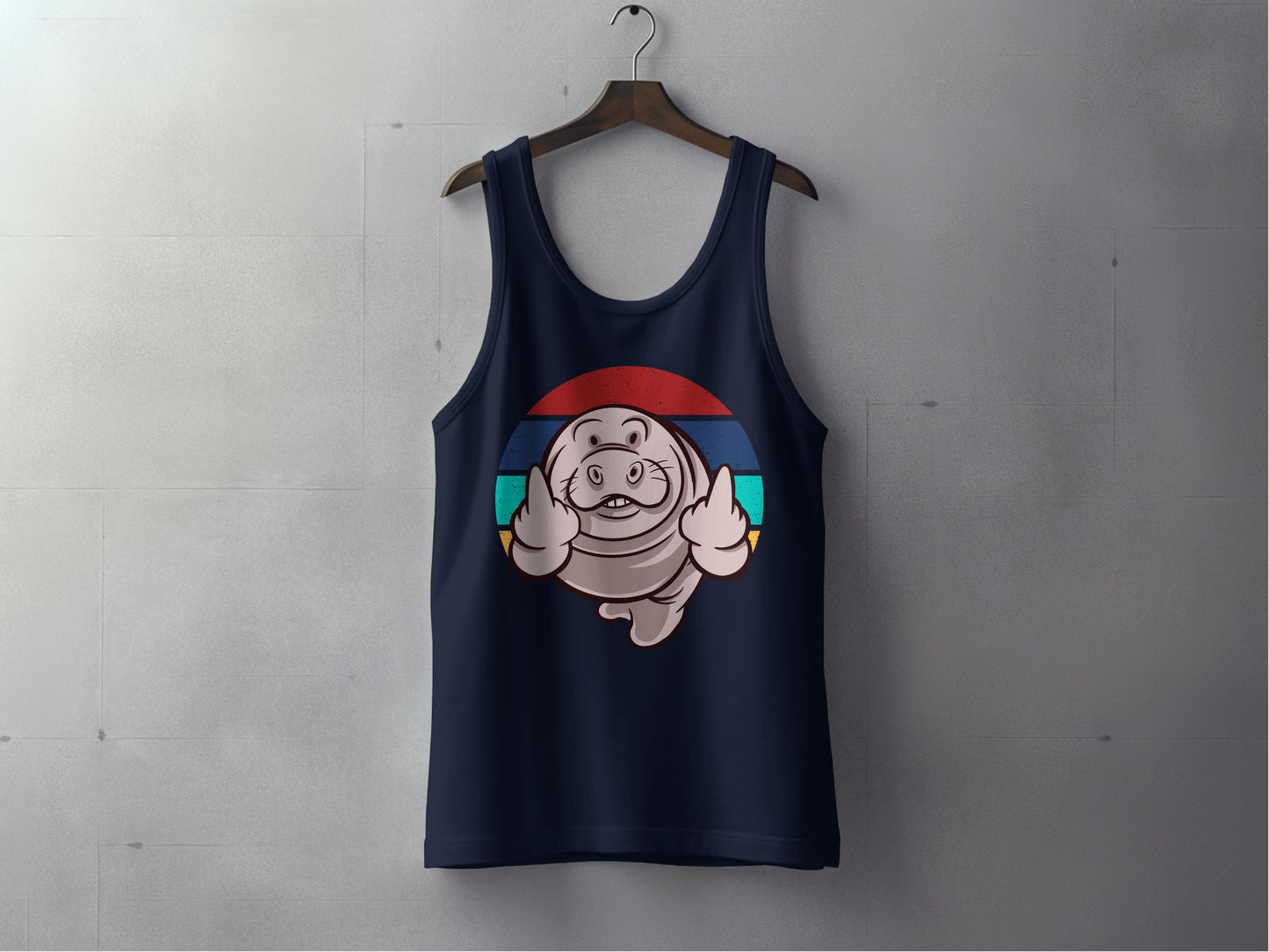Manatee Giving the Finger Design Tank Top Product