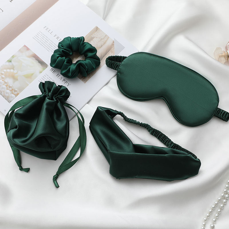 Vierteiliges Augenmasken-Set aus Kunstseide
