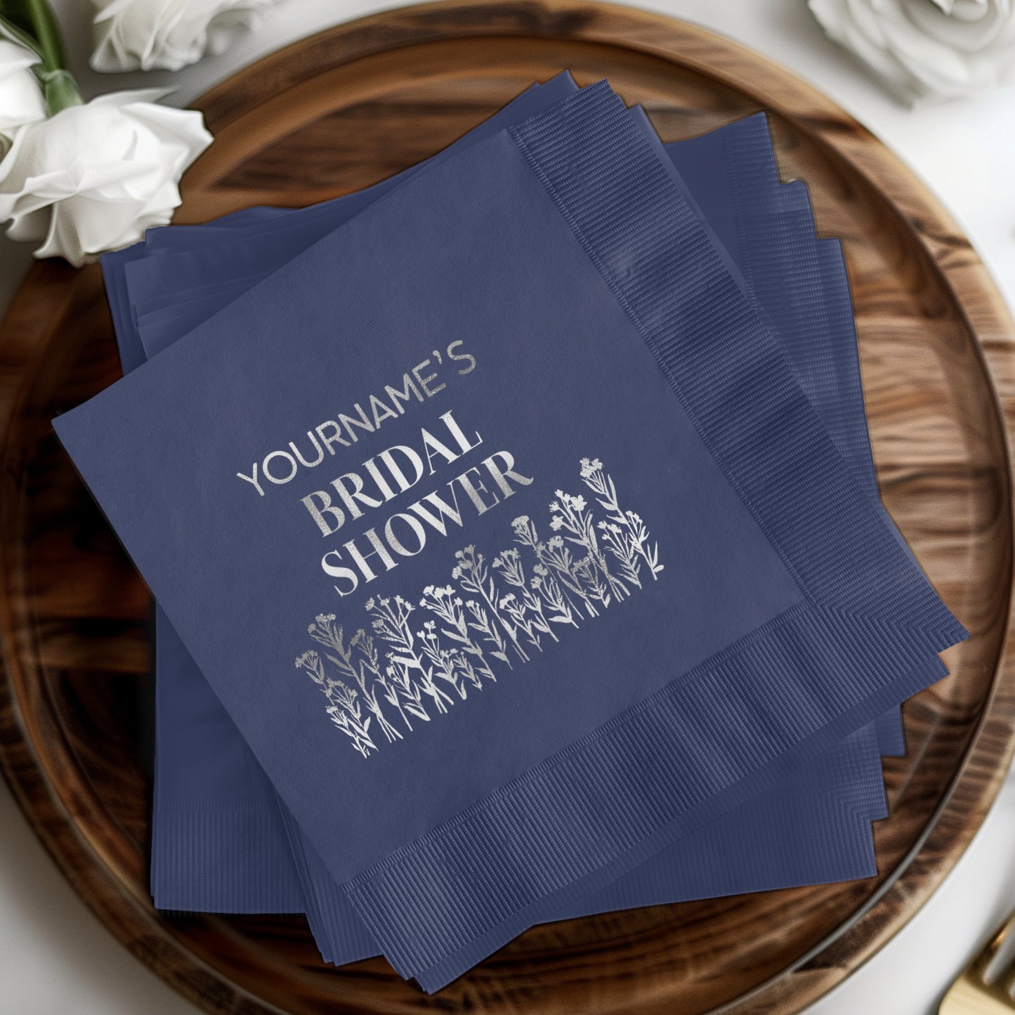 Personalized Blue Bridal Shower Napkins product