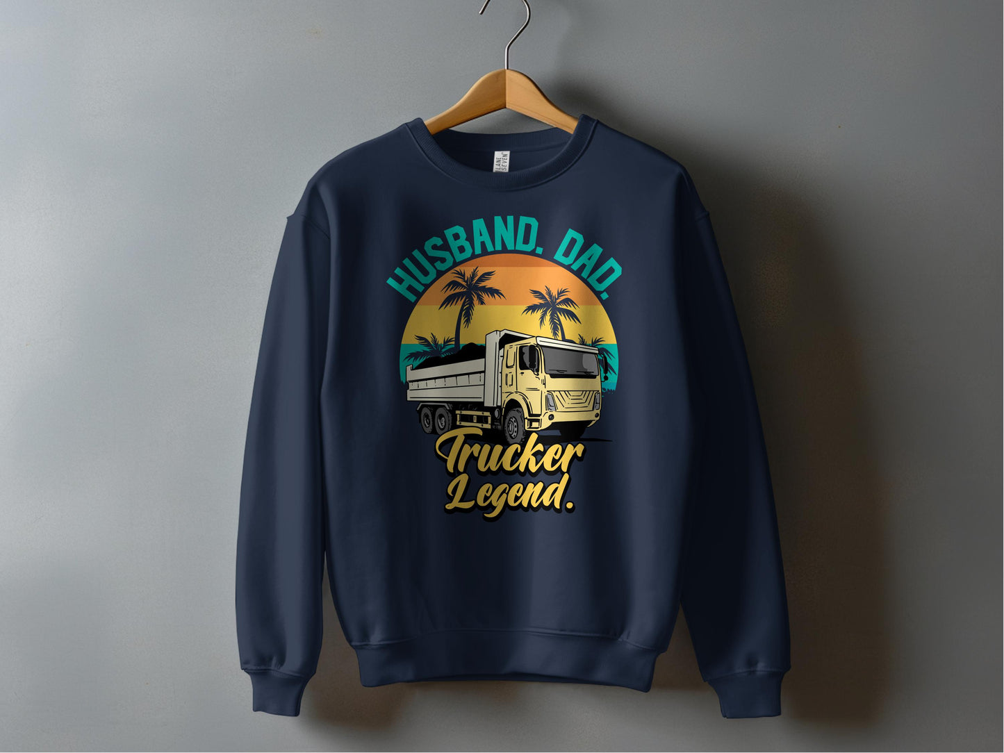 Husband Dad Trucker Legend Sunset Graphic Sweatshirt product type