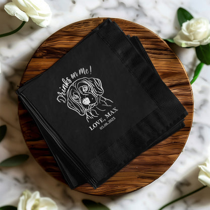 Custom Engraved Drinks on Me Love Max Napkin product