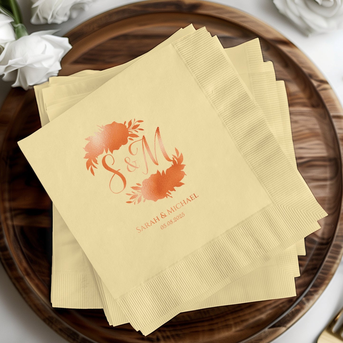 Personalized Wedding Initials Printed Napkin product