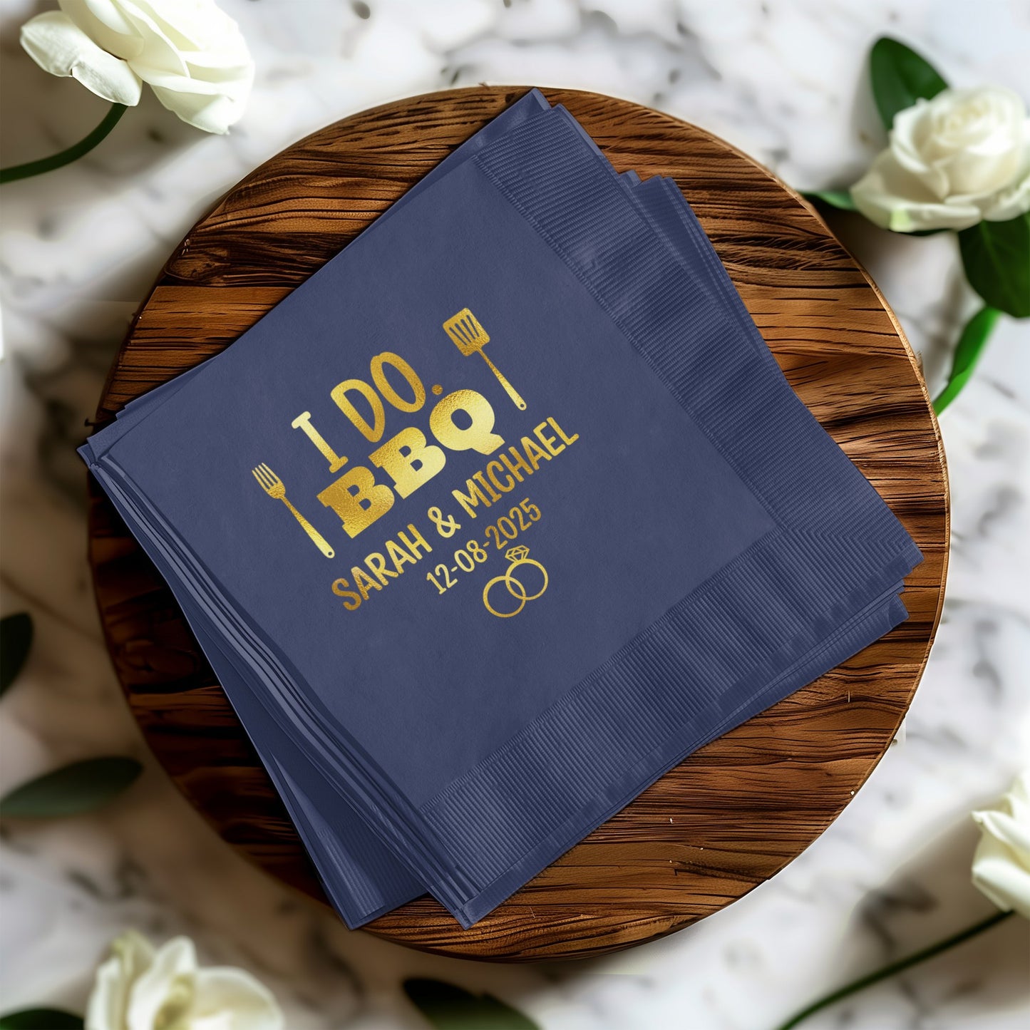 I Do BBQ Personalized Wedding Napkins Product