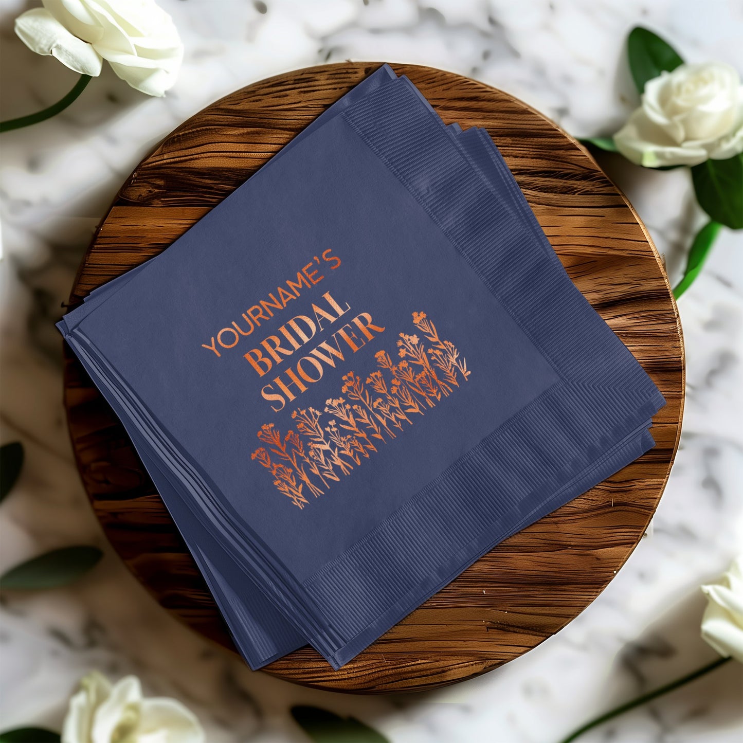 Personalized Bridal Shower Napkins floral print product