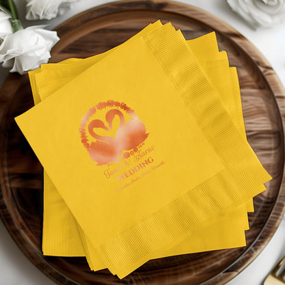 Elegant Wedding Custom Swan Design Napkins product type