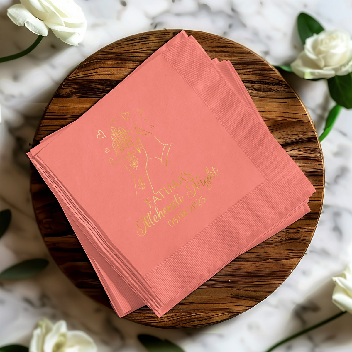Personalized Wedding Date Custom Paper Napkins product type