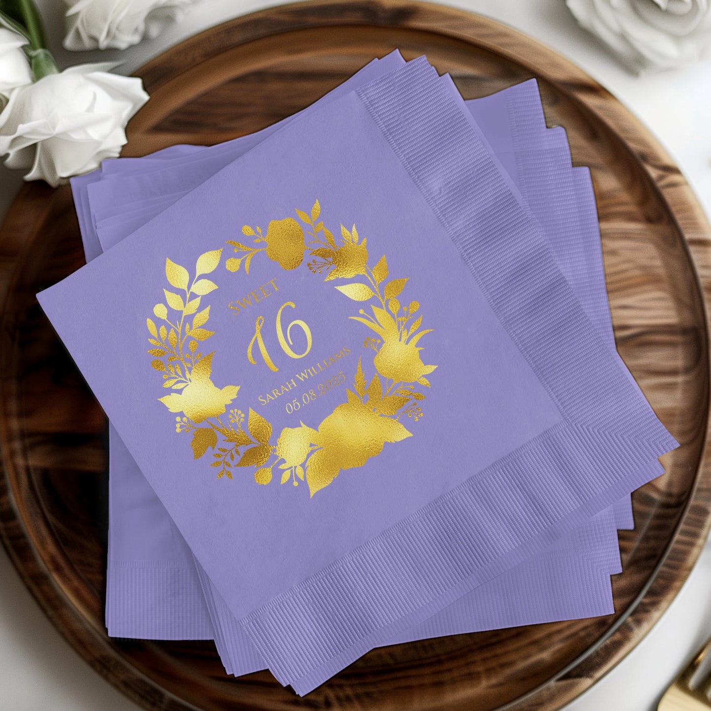Sweet 16 Personalized Purple Party Napkins product