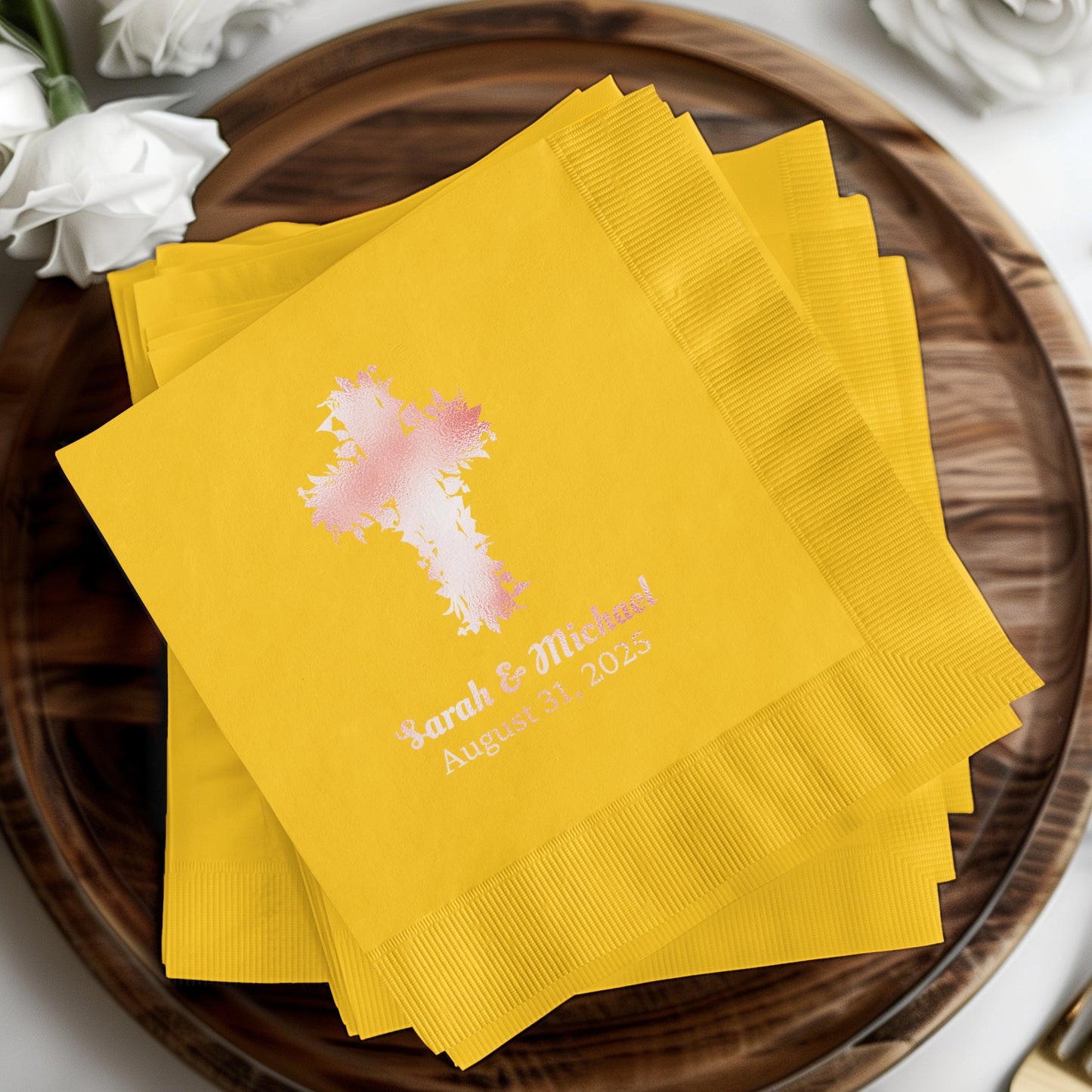 Personalized Religious Themed Yellow Napkins product