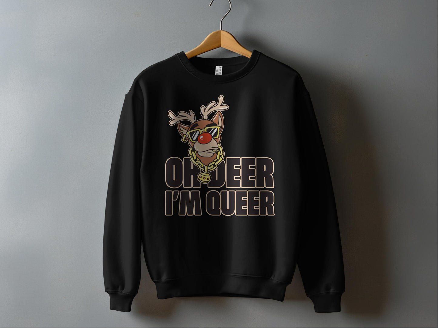 Oh Deer I'm Queer Funny Christmas Sweatshirt product