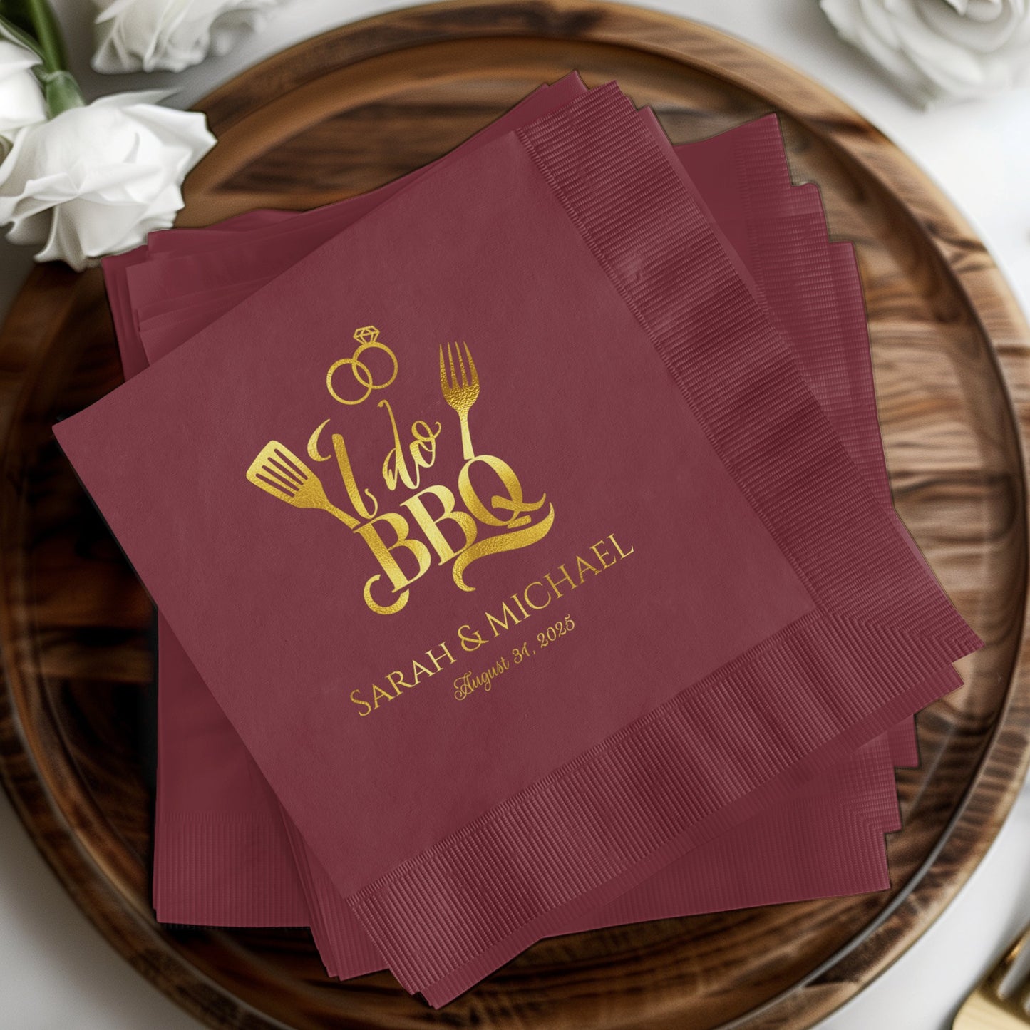 I Do BBQ Personalized Wedding Napkins product