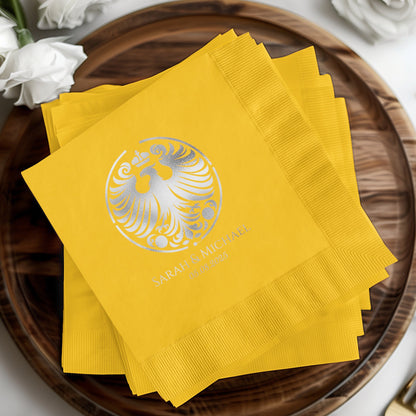 Personalized Yellow Wedding Napkin product