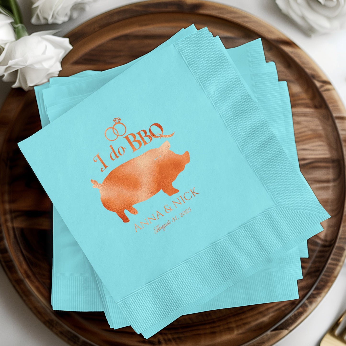I do BBQ Custom Wedding Napkins Personalized product