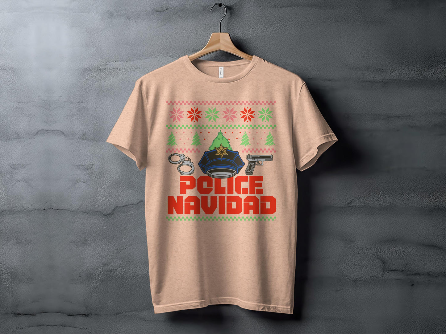 Police Navidad Graphic T-shirt Holiday Fun product type