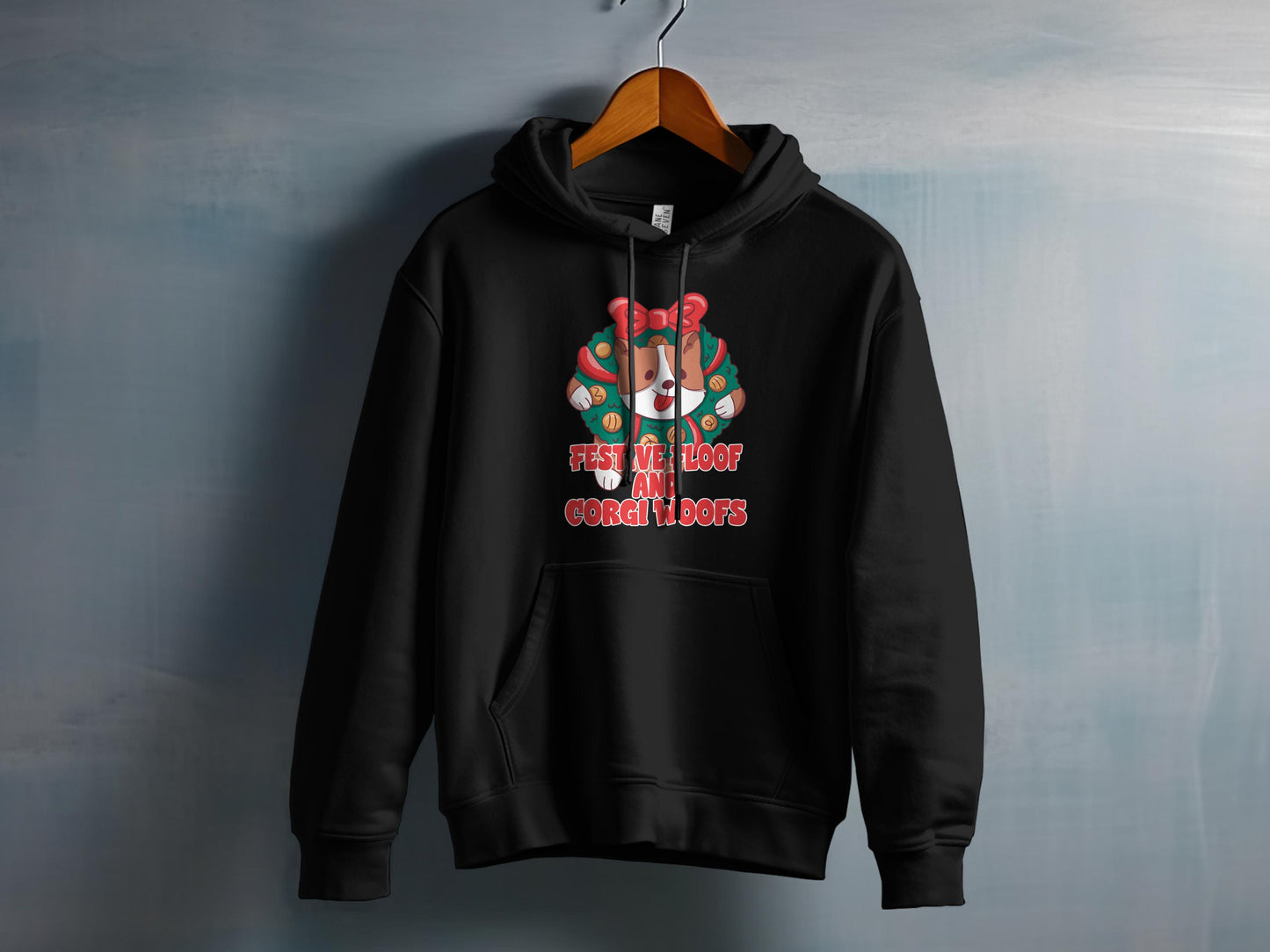 Festive Woof Santa Corgi Ho Ho Ho Hoodie product