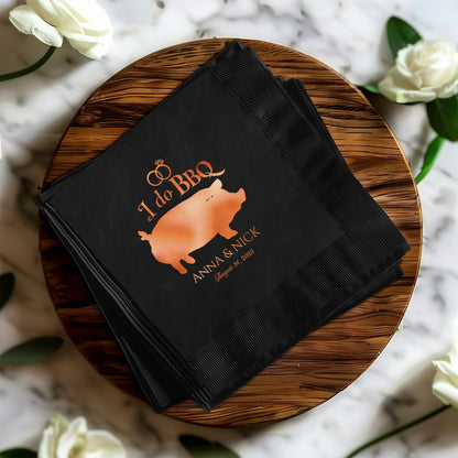 Personalized I do BBQ Event Napkins Black Product type