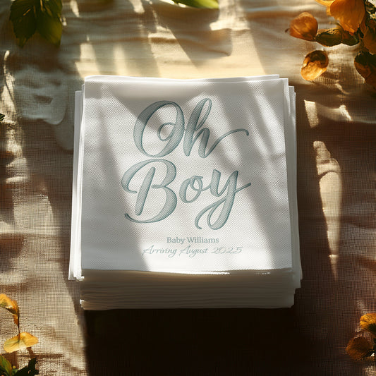 Oh Boy Baby Willians Arriving August 2023 napkin product