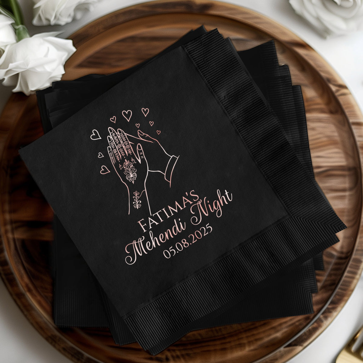 Personalized Mehendi Night Black Napkins product type