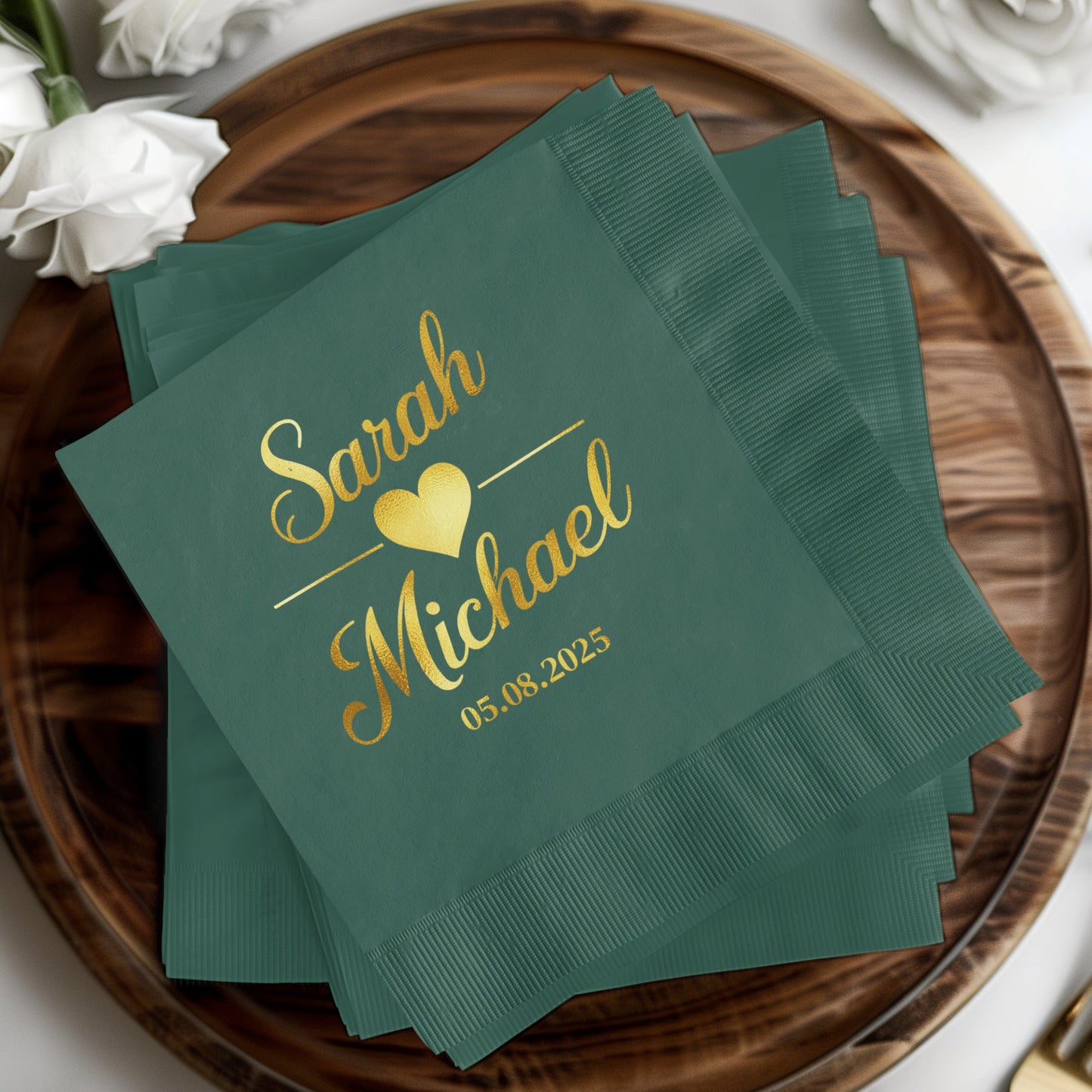 Personalized Sarah and Michael Date Printed Napkin product type