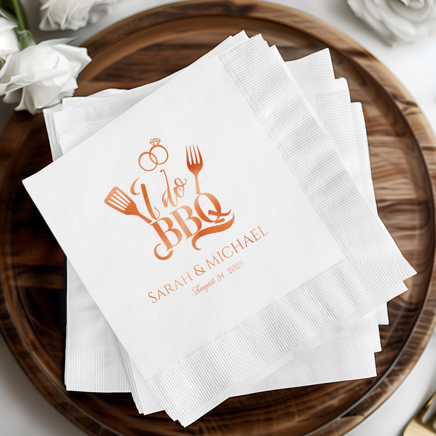 Personalized Wedding BBQ Napkins for Bridal Party product type