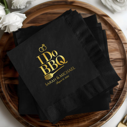 Personalized I Do BBQ Wedding Event Napkin product