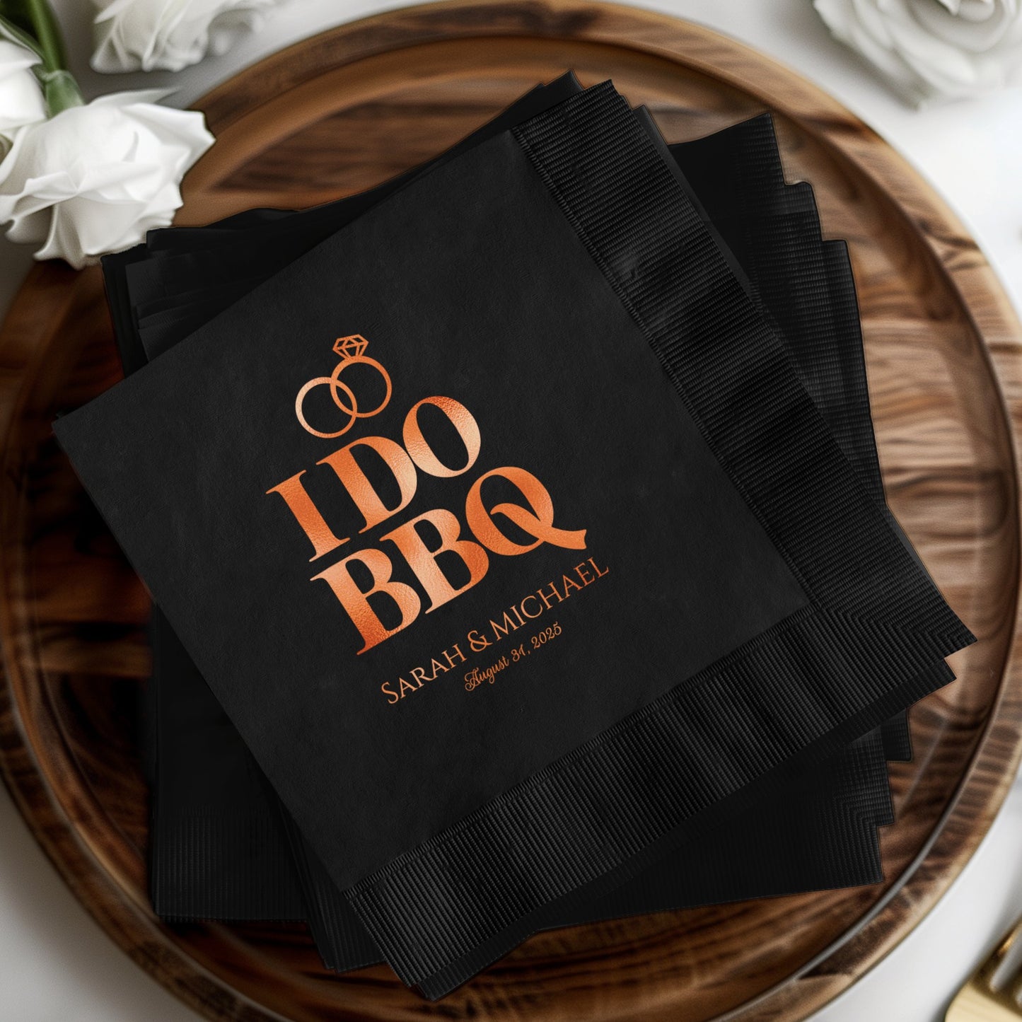 Elegant Personalized Wedding Napkins Party Product