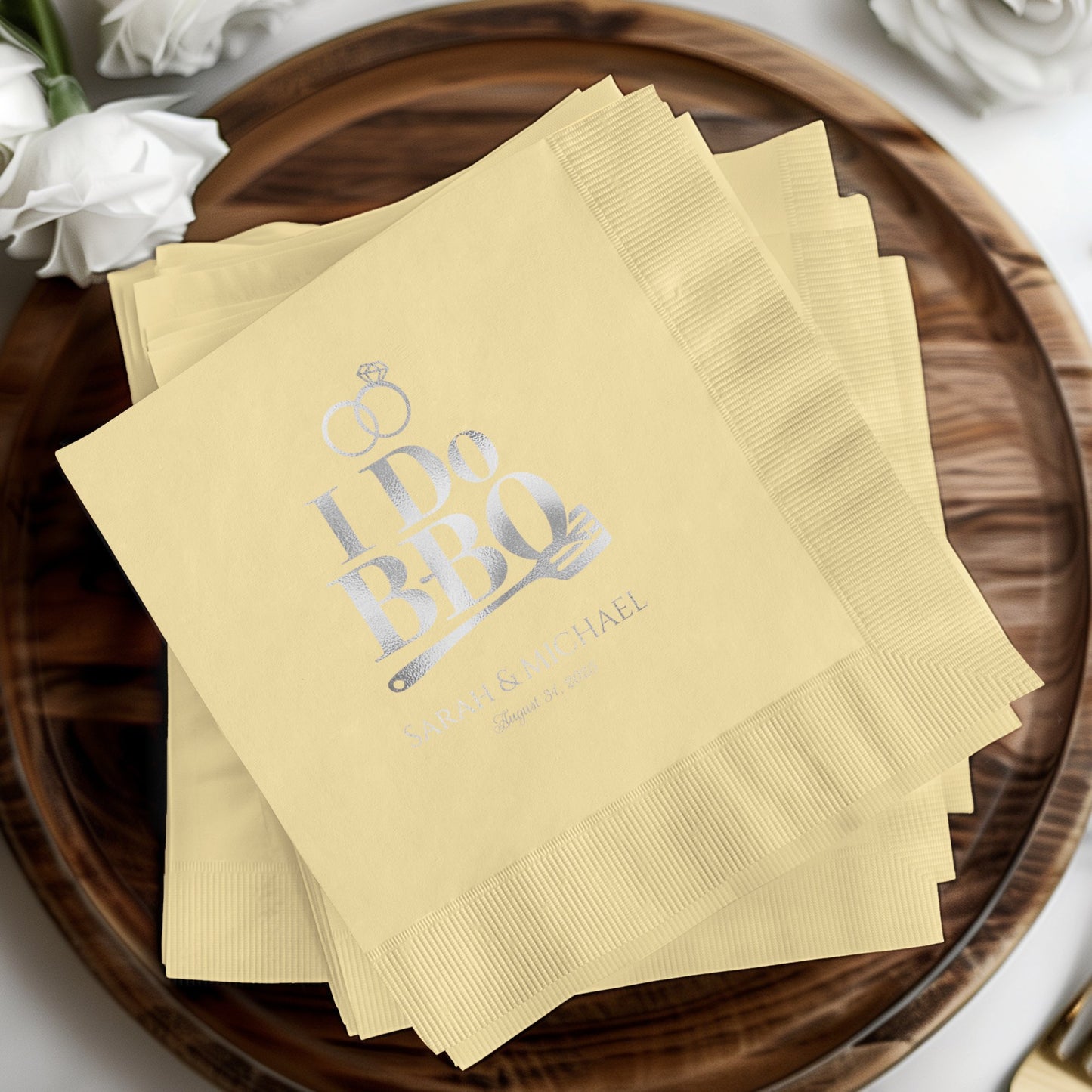 I Do BBQ Custom Printed Event Napkin product
