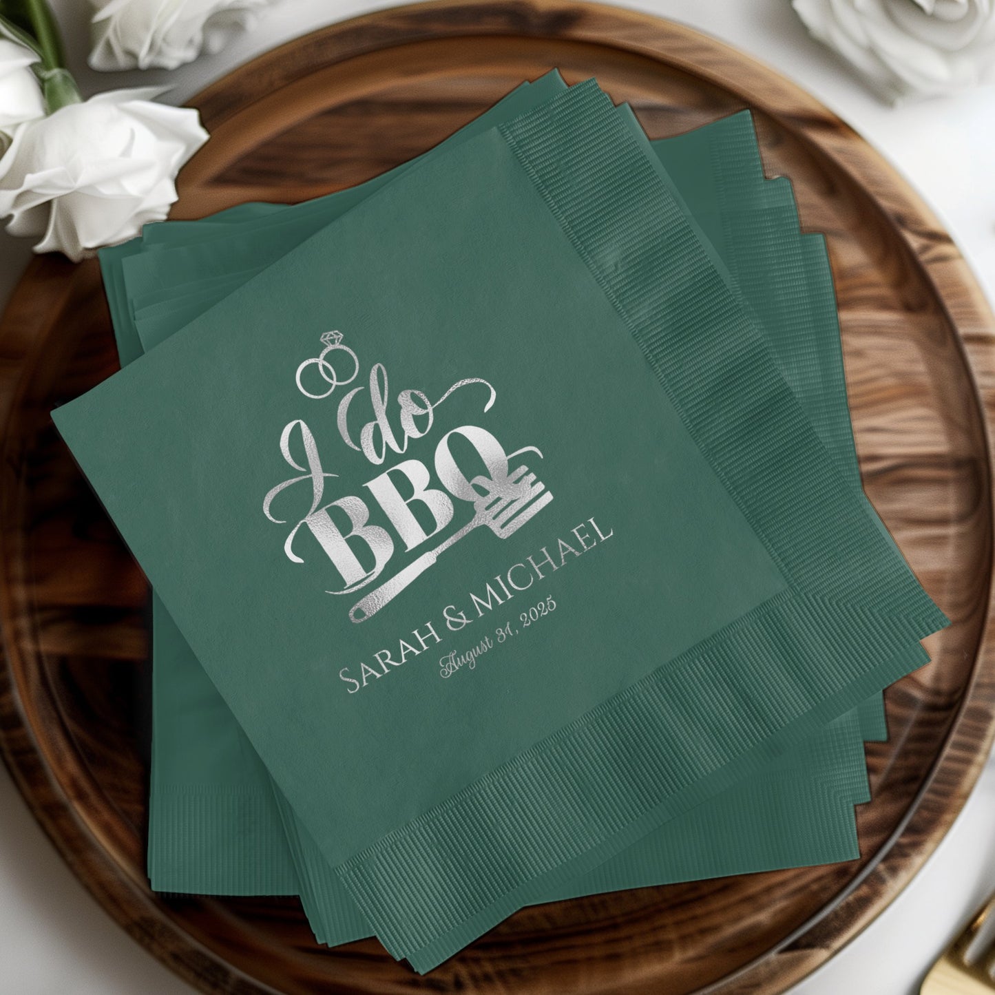 I Do BBQ Personalized Wedding Napkins product