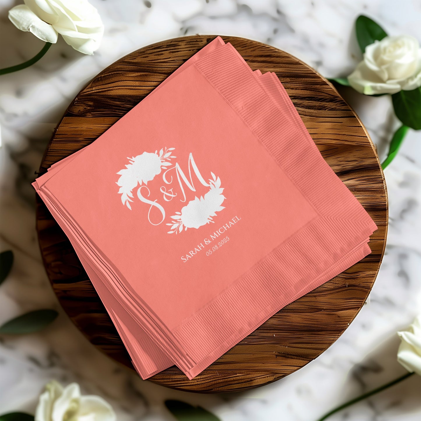 Elegant Personalized Wedding Napkins Party Product