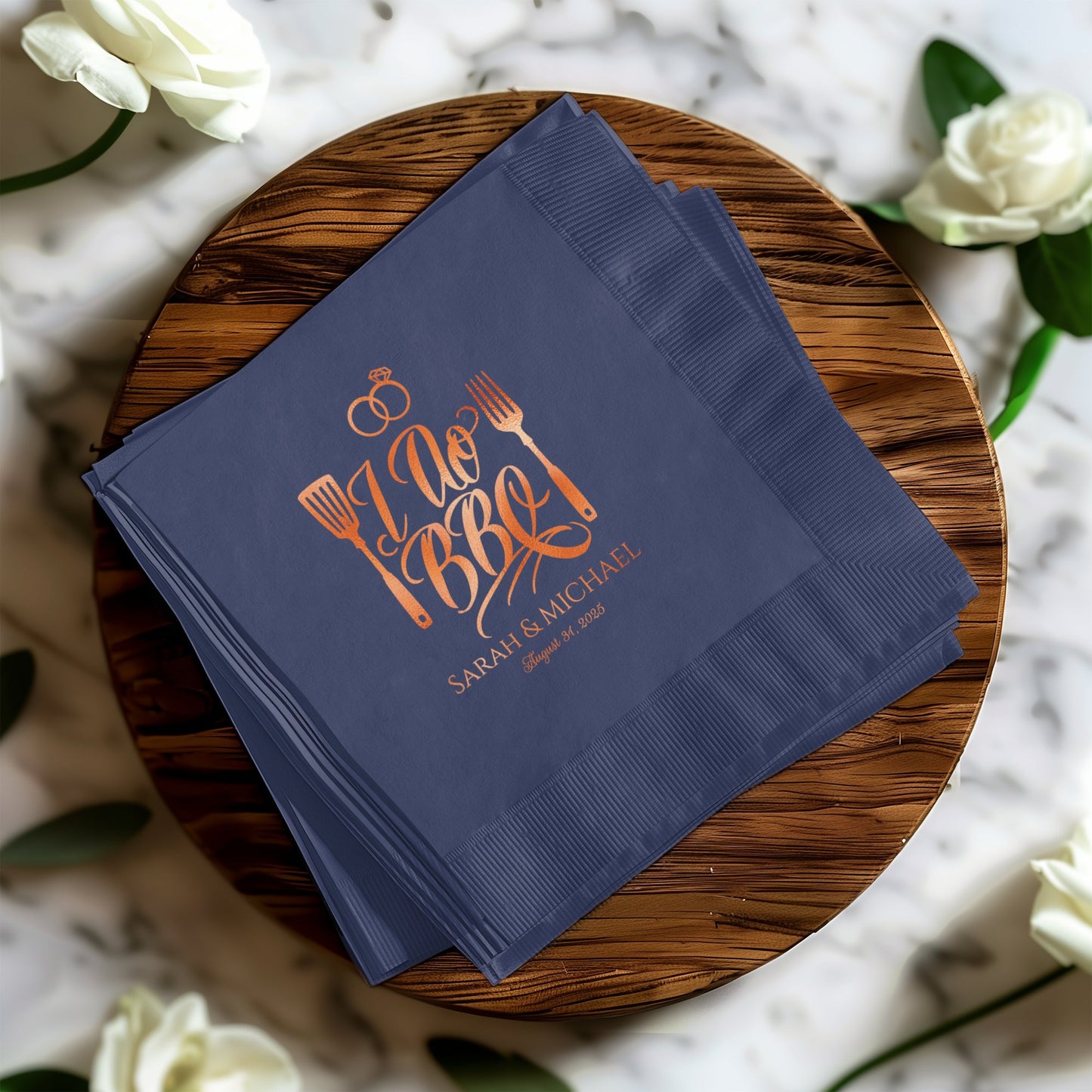 I Do BBQ Custom Wedding Napkins product type