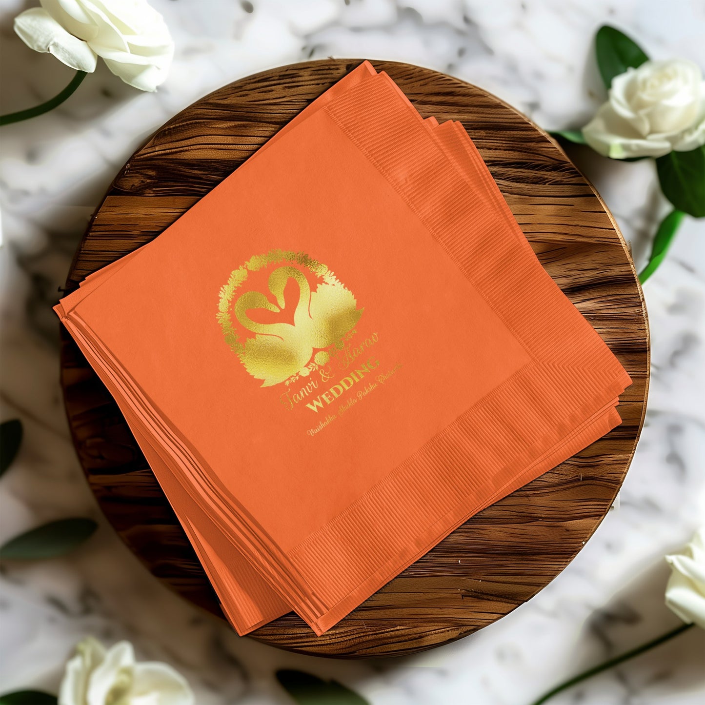 Elegant Wedding Orange Personalized Napkin product