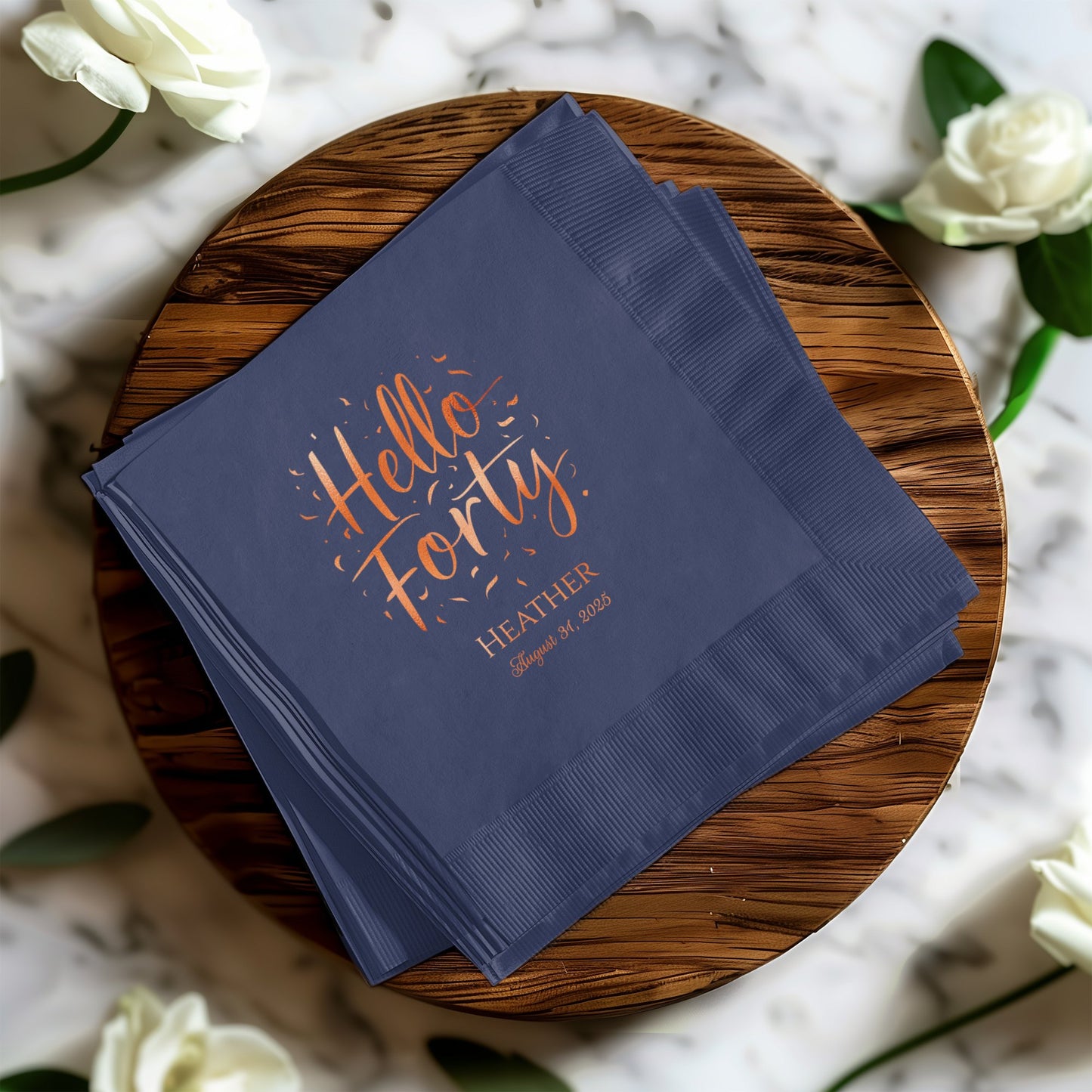 Hello Forty Custom Date Personalized Party Napkins product type