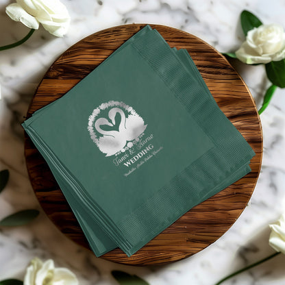 Personalized Wedding Swan Design Napkins product type