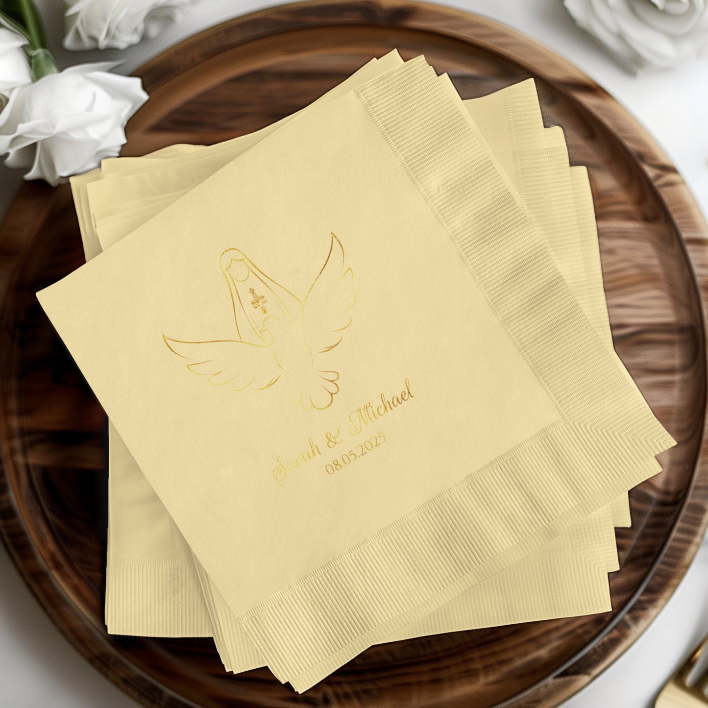 Custom Elegant Wedding Napkin Personalized Product
