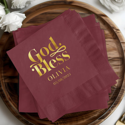 God Bless Personalized Napkins Event Product