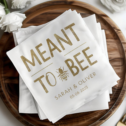 Personalized Meant to Bee Wedding Napkins product type