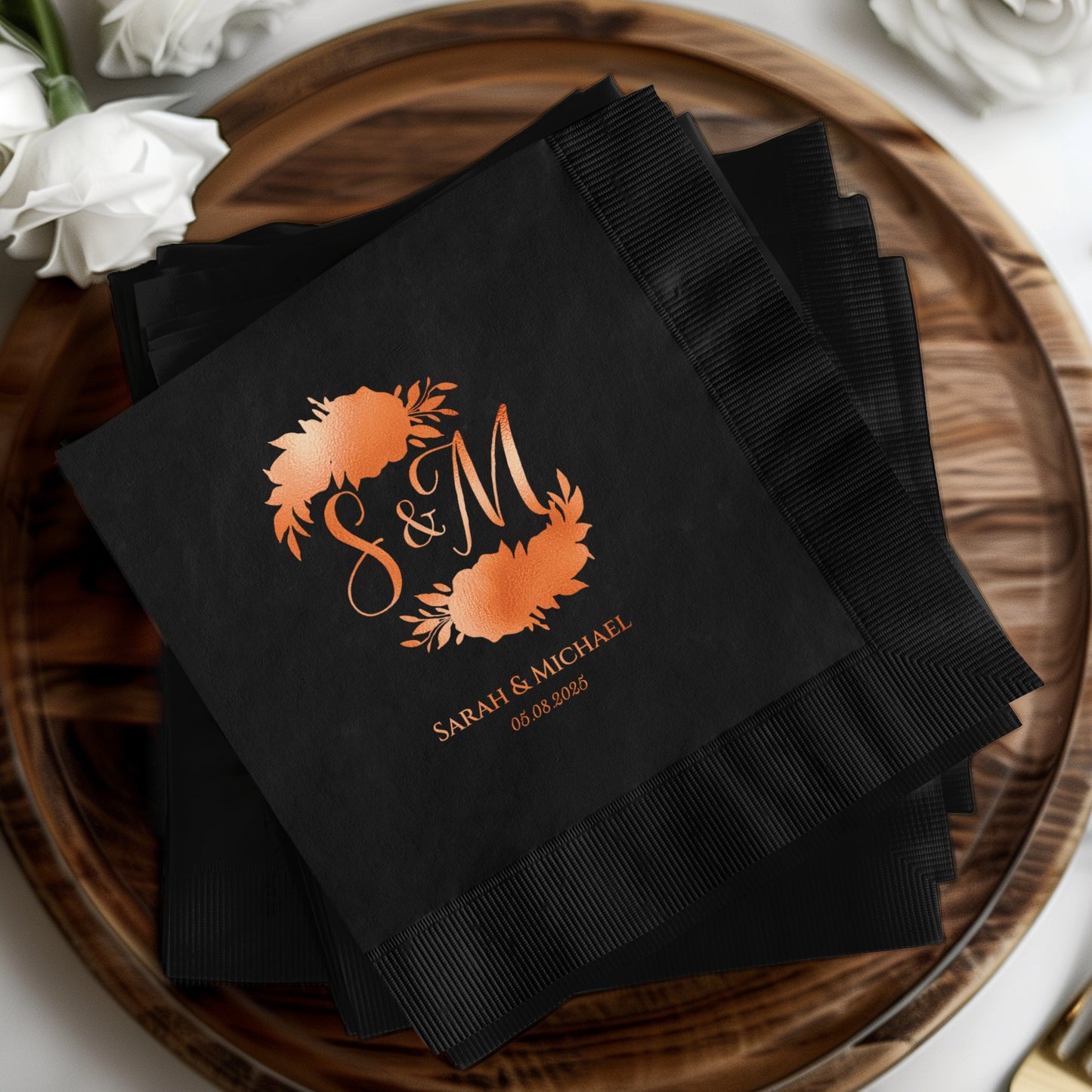 Elegant Custom Monogrammed Wedding Napkins product
