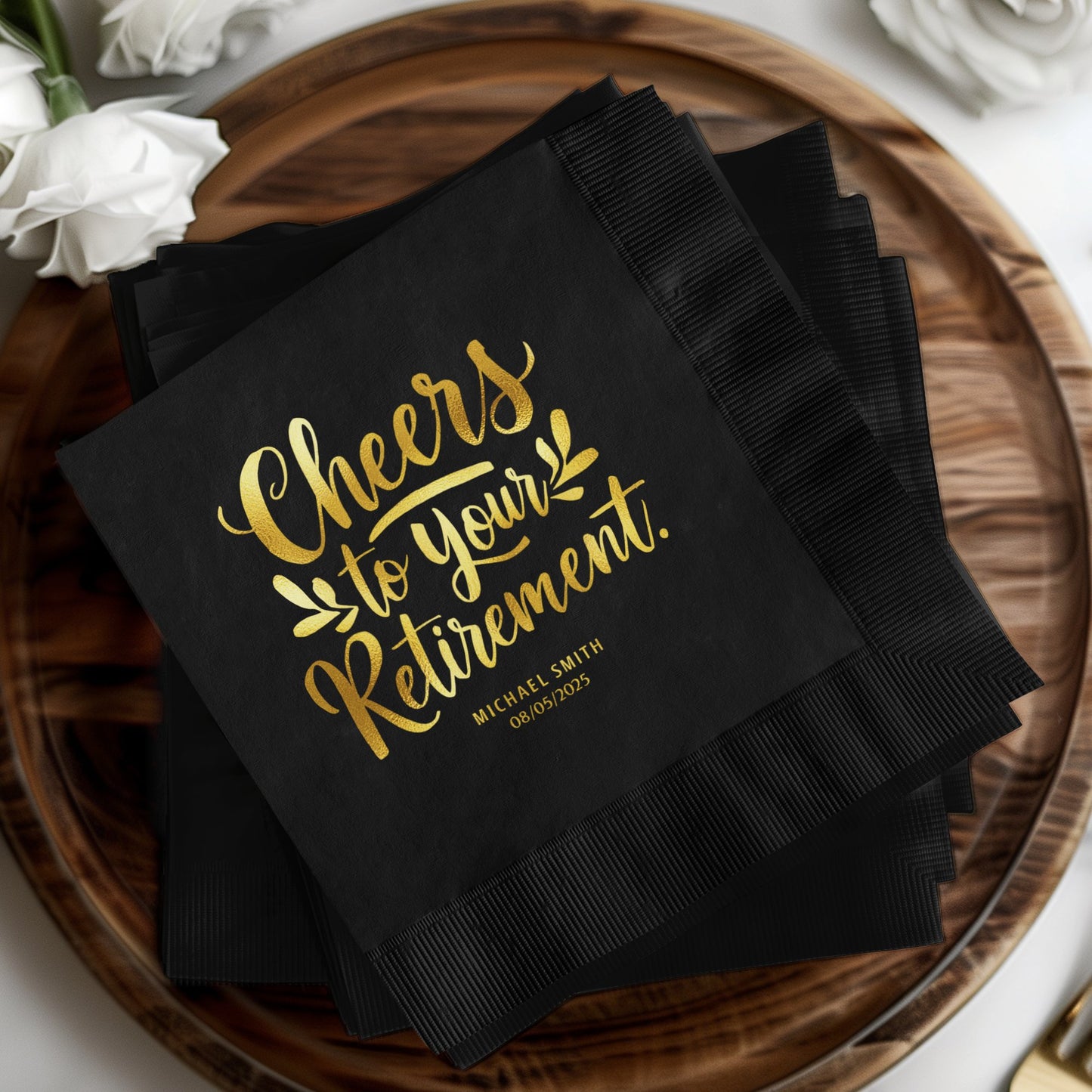 Cheers to Your Retirement Custom Napkins product type