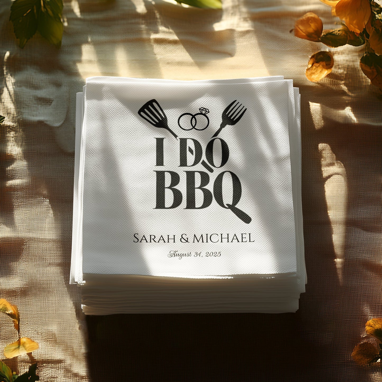 Personalized I Do BBQ Custom Wedding Napkin product