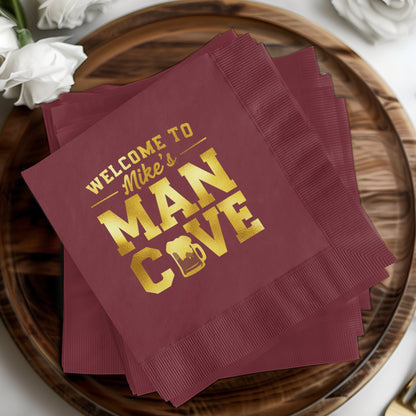 Welcome to Mike's Man Cave Decorative Paper Napkins product type