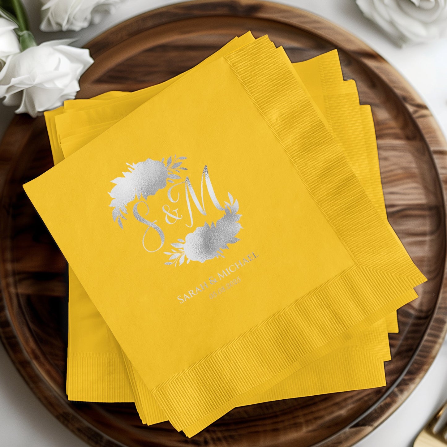 Custom Monogrammed Wedding Napkins product
