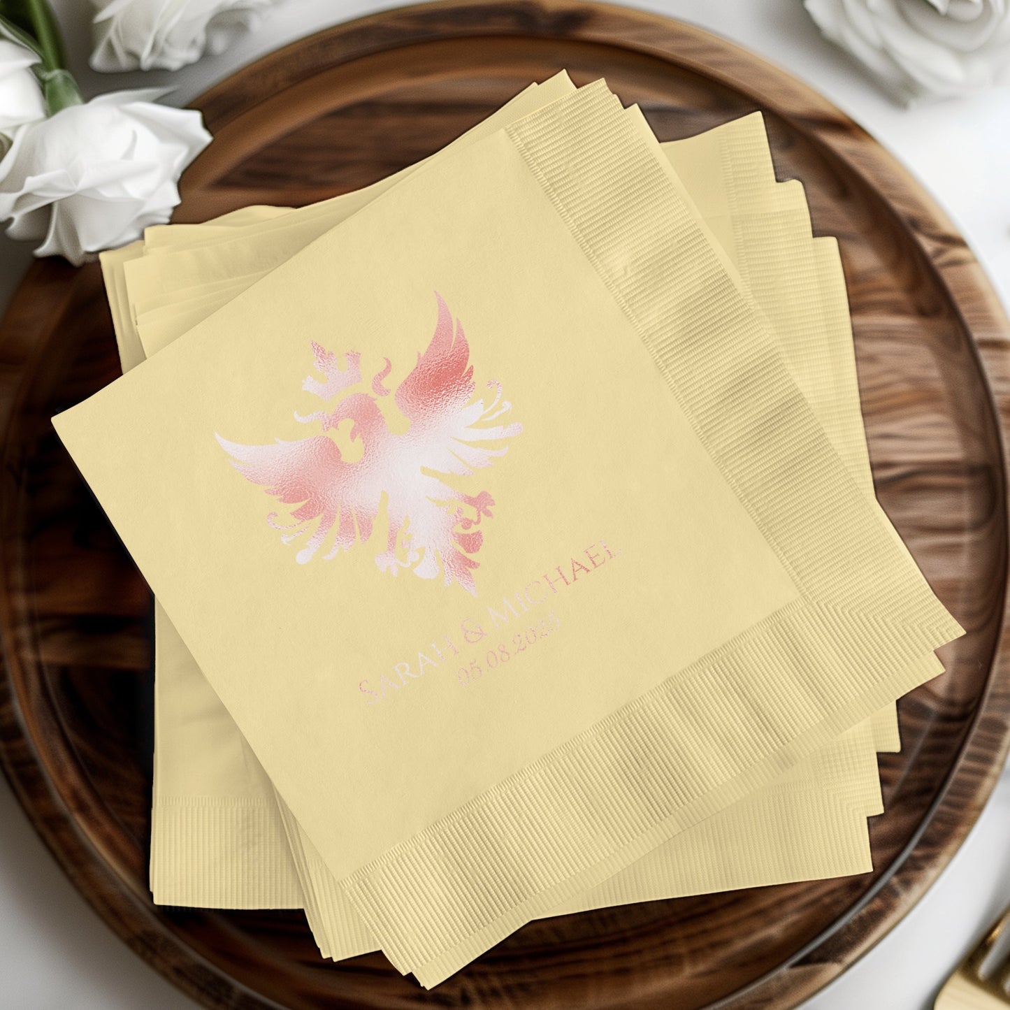 Elegant Personalized Wedding Napkins Product